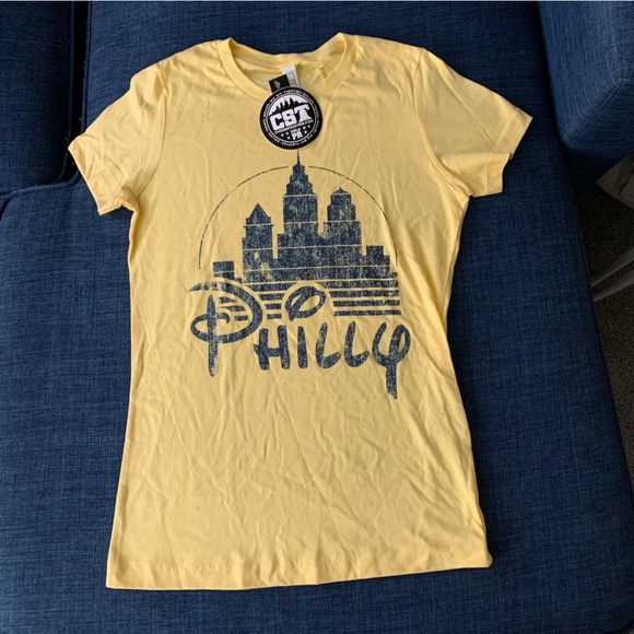 CHEESESTEAK TEES Philly Disney Yellow T-Shirt - Picture 1 of 3
